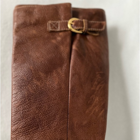 Steven by Steve Madden Size 6 Brown Glossy Leather Wedged Heeled Boots. - Picture 15 of 16